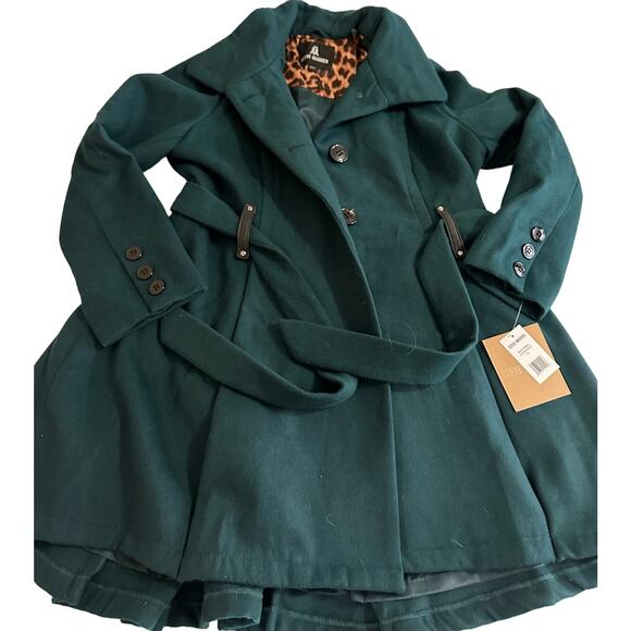 Steve Madden Jackets & Blazers - NWT Women XL Steve Madden Hunter Kelly Green Trench Coat Belt Dual Collar